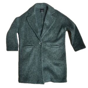 Mango Dark Green Mohair Blend Coat